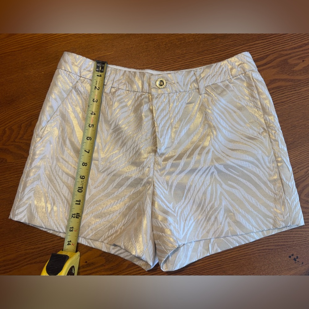 Lilly Pulitzer Gold and Cream Zebra-Pattern Shorts - Picture 10 of 10